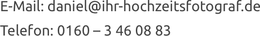 Kontakt Hochzeitsfotograf Nürnberg