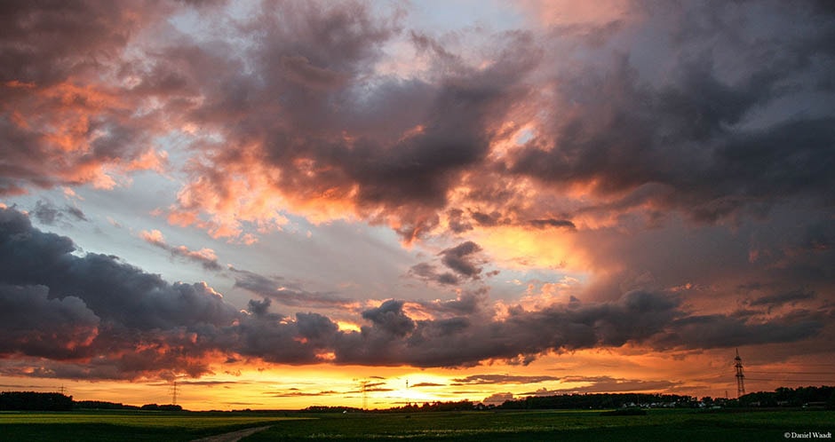 Sonnenuntergang Wolken Franken