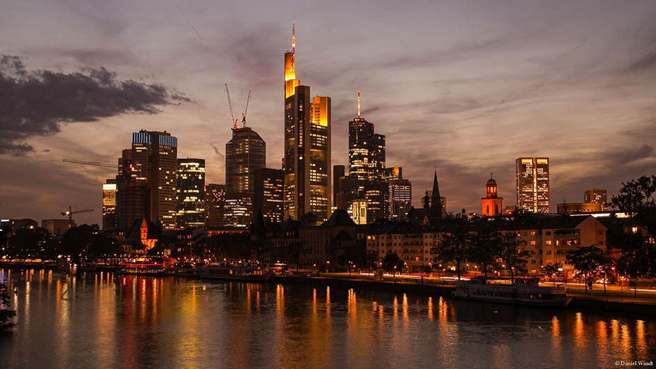 Skyline Frankfurt Hessen Sonnenuntergang