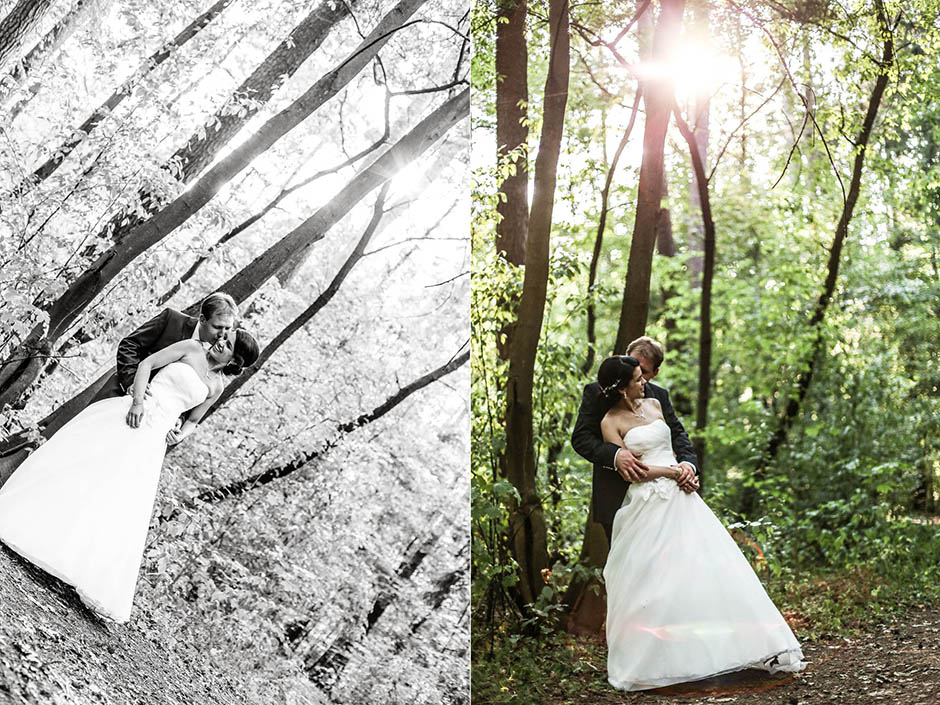 Portraitshooting mit Brautpaar im Wald